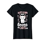 Just A Girl Who Loves Cats Amante de los Gatos Mama Gatito Camiseta