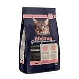 Marca Amazon - Lifelong - Alimento seco para gatos adultos con salmÃ³n fresco, receta sin cereales -...