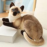 Gato de peluche realista, 30 cm acostado gato de peluche muñeca realista gato de peluche animal de...