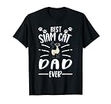Hombre Best Siam Cat Dad Ever Gato siames Camiseta