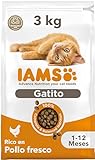 IAMS Alimento seco para gatitos de 1-12 meses con pollo fresco, 3 kg