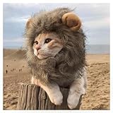 EONAZE Disfraz para Gato y Perros Pequeño, Disfraces de Melena de león Ajustable, Peluca de León...