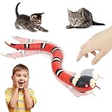 Adiwo Cat Snake Toys, 40cm Smart Sensor Simulated Snake Juguetes Eléctricos Gatos, Juguetes...