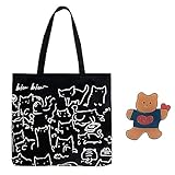 ATBUSS 1 bolsa de la compra de gatos, 1 insignia de oso para el hombro, bolso de la compra, bolso de...